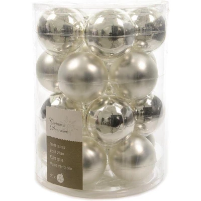 Afbeelding van 20 kerstballen zilver glans 60 mm KSD