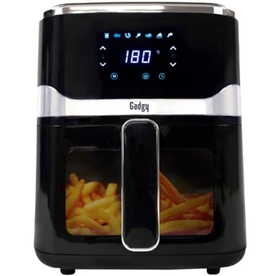 Afbeelding van Gadgy Airfryer 5L met Kijkvenster 1000W Digitale Heteluchtfriteuse Voorgeprogrammeerde Programma’s Touchscreen Tot 200C Gezond Frituren Zonder Olie