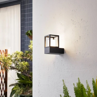 Afbeelding van Lucande Rumina LED buitenwandlamp in zwart