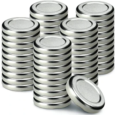 Afbeelding van KADAX 50 stuks fi43 mm schroefdeksels metaal compatibel met 40 ml glazen reservedeksel 4 vergrendeltanden deksel voor potten, flessen en potten zilver