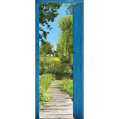 Image de Sticker Adhésif de porte Ondoor Hortillonnages 204 x 83 cm