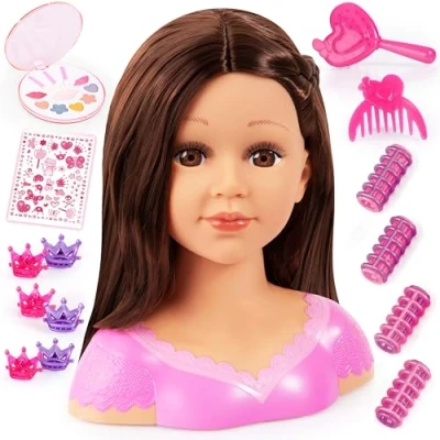 Afbeelding van Buste Reig Charlene Super Model Haar en make up Brunette pruik
