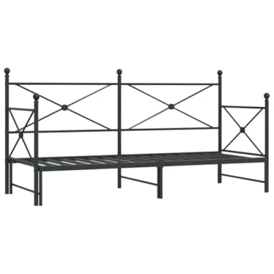 Afbeelding van vidaXL Slaapbank met onderschuifbed zonder matras 75x190cm staal zwart