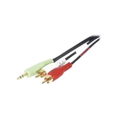Afbeelding van Tecline Audiokabel, 3,5 mm stereo jackplug/2x cinchplug, verguld, ca. 5,0 m jackplug (5 m), Audiokabel