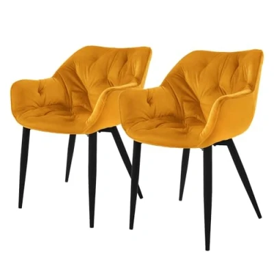 Afbeelding van Set van 2 eetkamerstoelen Saga velvet ML Design