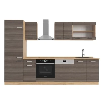 Afbeelding van Vicco Complete keukeneenheid R Line, Edel grijs/gouden eik, 300 cm , WB Eik