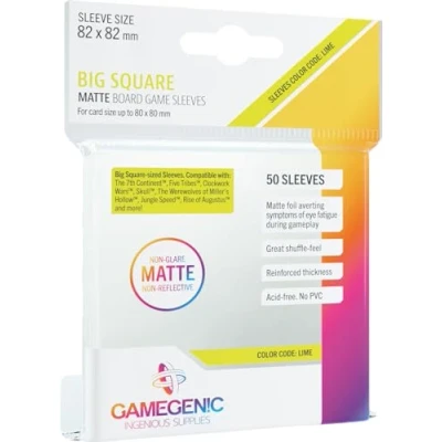 Image de Gamegenic : Sachet de 50 protège cartes mate 8,2 x cm Big square lime