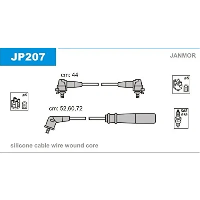 Afbeelding van JANMOR JP207 Bougiekabelset