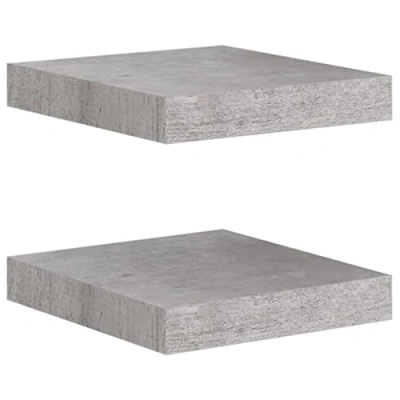 Image de vidaXL Étagères murales flottantes 2 pcs gris béton 23x23,5x3,8 cm MDF326589