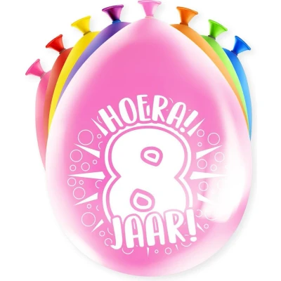 Afbeelding van Ballonnen 8 jaar party 30cm stuks