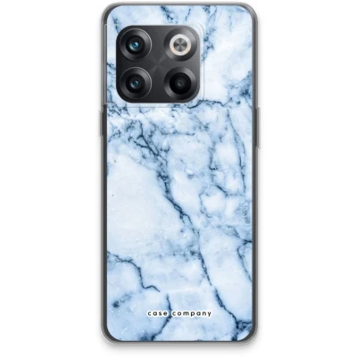 Afbeelding van Case Company® hoesje geschikt voor OnePlus 10T Blauw marmer Soft Cover Telefoonhoesje Bescherming aan alle Kanten en Schermrand