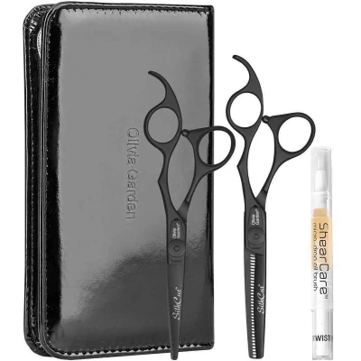 Afbeelding van Olivia Garden SilkCut Matt Black Edition Kappersscharen Set