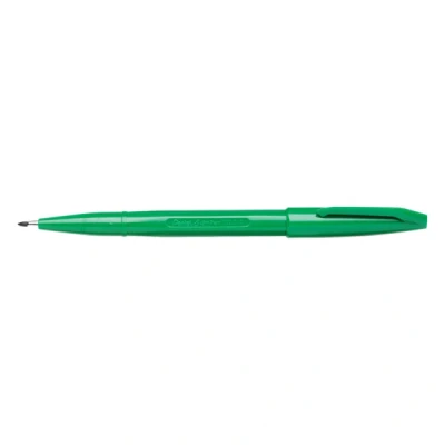Image de Pentel Sign Pen S520 Stylo feutre Pointe en nylon Largeur de trait 0,8 mm Encre Verte Lot 12