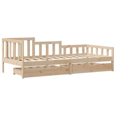 Afbeelding van vidaXL Slaapbank met lades 90x200 cm massief grenenhout