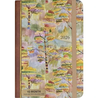 Afbeelding van Watercolor Treescape Compact diary 16 mnds 2026