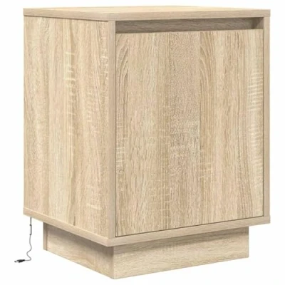 Afbeelding van vidaXL Nachtkastje met led verlichting 38x34x50 cm sonoma eikenkleurig