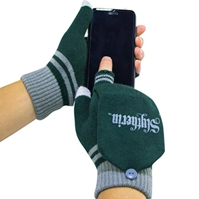 Image de Cinereplicas Harry Potter Gants Moufle Amoviles Fonction Tactile Licence Officielle Maison Serpentard Vert et Gris