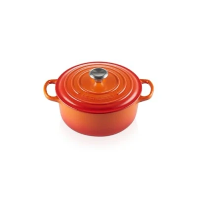 Image de Le Creuset Cocotte Signature en Fonte Émaillée avec Couvercle, Ø 20 cm, Ronde, 2.4 L, 3.092 kg, Volcanique, 21177200902430