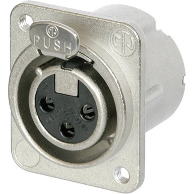 Afbeelding van Neutrik NC3FD LX M3 XLR connector Flensbus, contacten recht Aantal polen: 3 Zilver 1 stuk(s)