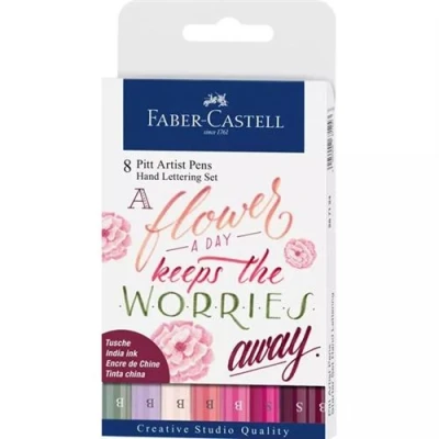 Image de Set de 8 Feutres Faber Castell Pitt Artist Pens Hand Lettering