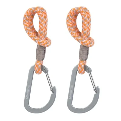 Afbeelding van Lässig MIX Stroller Hooks Cord Kinderwagenkoord met haken 2 pcs beige/orange/lavender