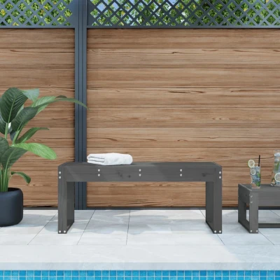 Afbeelding van Tuinbank 110x38x45 cm massief grenenhout grijs