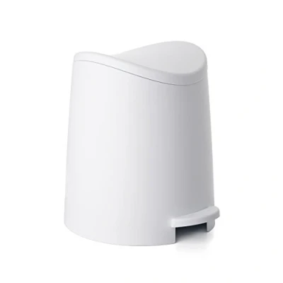 Afbeelding van TATAY Afvalemmer Bad Is met pedalen standaard 3L capaciteit, polypropyleen, BPA vrij, wit. Meet 19 x 21,8 22,1 cm