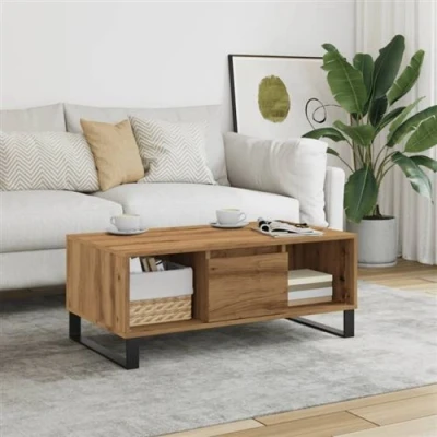 Image de vidaXL Table basse chêne artisanal 90x50x36,5 cm bois d&#039;ingénierie857341