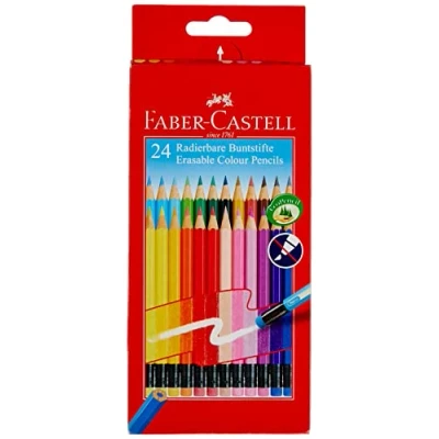 Afbeelding van Faber Castell kleurpotloden etui 24 stuks uitwisbaar met gum FC 116625