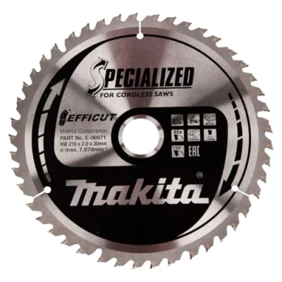 Afbeelding van Makita Cirkelzaagblad voor Hout Efficut Ø 216mm Asgat 30mm 45T E 06971