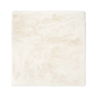 Afbeelding van Vierkant Hoogpolig Vloerkleed Comfy Plus Wit 100x100 Cm