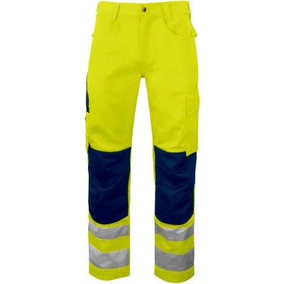 Afbeelding van ProJob 6532 SIGNALISATIEBROEK MET KNIEZAKKEN EN ISO 20471 KLASSE 2 646532 Geel/Marine
