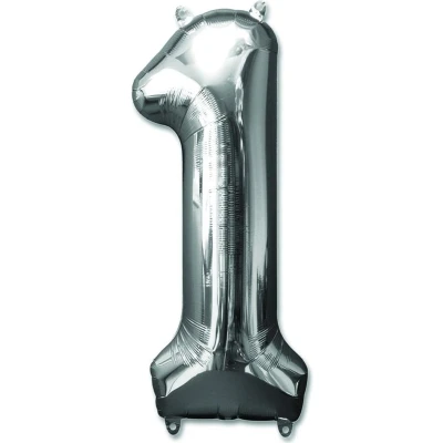 Afbeelding van Ballon folie 1 zilver 86 cm