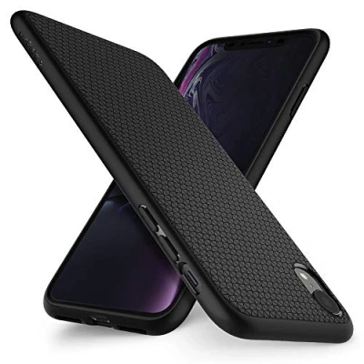 Image de Spigen Liquid Air Coque de protection pour téléphone portable polyuréthanne thermoplastique (TPU) noir mat Apple iPhone XR