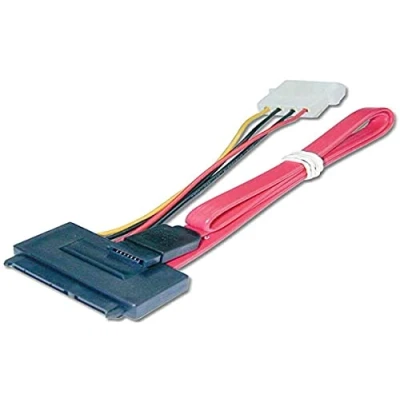 Afbeelding van Lindy SATA kabel 4 PIN interne voeding, naar combinatie (V) 50 cm rood