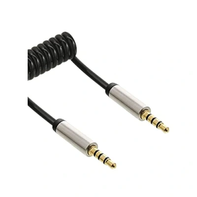 Afbeelding van Premium 3,5mm Jack 4 polig audio spiraalkabel 0,50 meter
