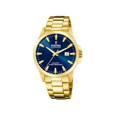 Afbeelding van Festina Swiss MADE Horloge, Heren, Maat: One Size, Gold blue