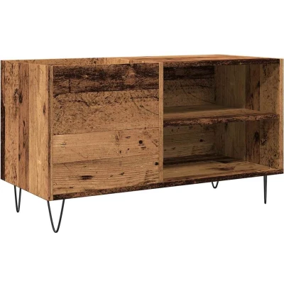 Afbeelding van Platenkast 84,5x38x48 cm bewerkt hout oud houtkleurig