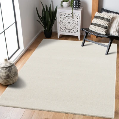 Afbeelding van Uni Effen Laagpolig Vloerkleed Modern Creme 140x200 cm