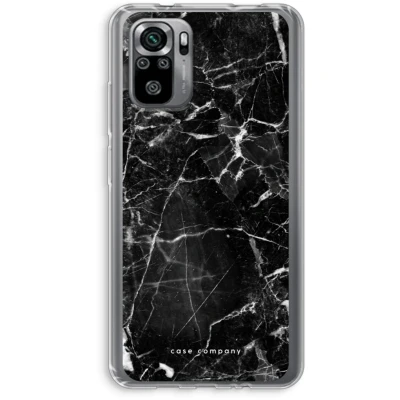 Afbeelding van Case Company® hoesje geschikt voor Xiaomi Redmi Note 10S Zwart Marmer Soft Cover Telefoonhoesje Bescherming aan alle Kanten en Schermrand