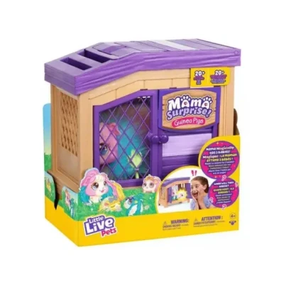 Afbeelding van Little Live Pets Mama Surprise Cavia Rainbow Interactieve knuffel krijgt 3 baby&#039;s