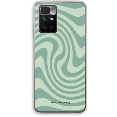 Afbeelding van Case Company® hoesje geschikt voor Xiaomi Redmi 10 Swirl Groen Soft Cover Telefoonhoesje Bescherming aan alle Kanten en Schermrand