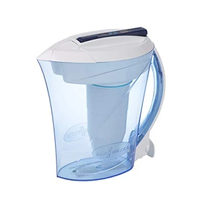 Afbeelding van ZeroWater 10 kopjes waterfilterkruik met geavanceerd 5 traps filter, 0 TDS, NSF gecertificeerd, vermindert fluoride, chloor, lood en chroom, waterkwaliteitsmeter + waterfiltercartridge inbegrepen, 2,3 liter