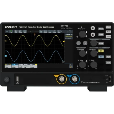 Afbeelding van VOLTCRAFT DOV702 Digitale oscilloscoop 70 MHz 2 kanaals 1.25 GSa/s 50 Mpts 12 Bit Digitaal geheugen (DSO) 1 stuk(s)
