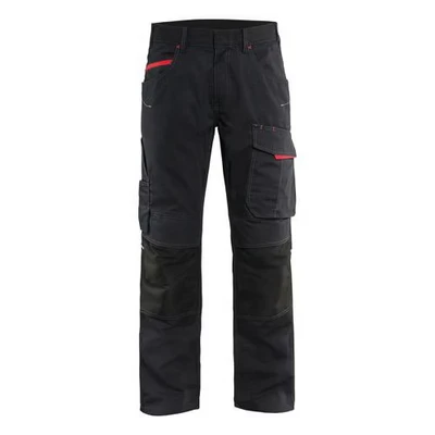 Image de Pantalon services stretch noir/rouge