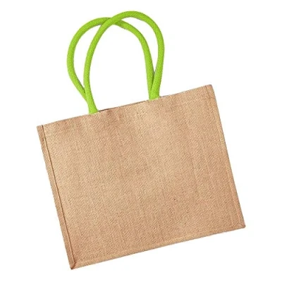 Image de Sac de courses classique en jute Westford Mill 21 litres (Taille unique) (Naturel/Bleu) UTBC1542
