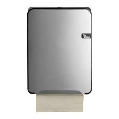 Afbeelding van E Tissue Vouwhanddoekdispenser C vouw en Multifold Zilver