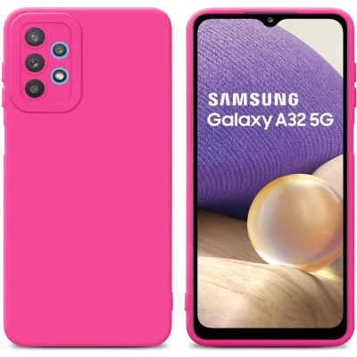 Afbeelding van Cadorabo Hoesje geschikt voor Samsung Galaxy A32 5G in Fluid HOTPINK Beschermhoes gemaakt van flexibel TPU silicone Cover Case