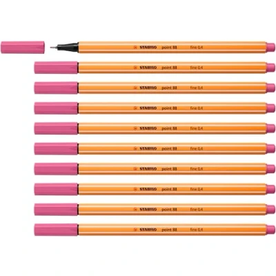 Afbeelding van STABILO point 88 Premium Fineliner Fine 0,4 mm Heliotroop Roze Doos 10 stuks