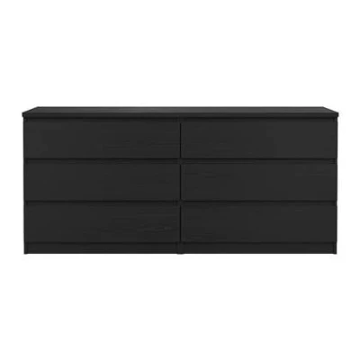 Afbeelding van Naia kommode 6 lades zwarte structuur.
